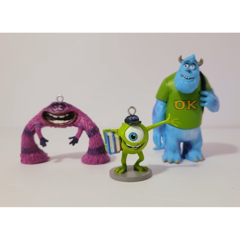 Disney Monsters University Inc. Lot of 3 Christmas Ornament‎ Cake Topper